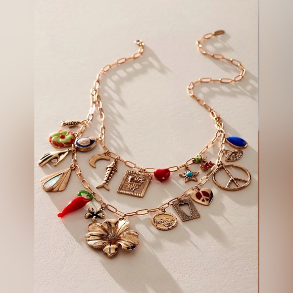 Free People Jewelry - NWOT Free People Maxamillion Charm Necklace Flower Power Bohemian Boho Summer